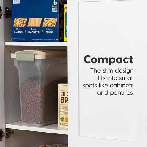 IRIS USA Dog Food Storage Container, Airtight Lid, 2-Cup Scoop, Up to 13 Pounds Pet Food Storage, Versatile Pet Food Bin, Treats, BPA Free, Dark Gray in Kuwait