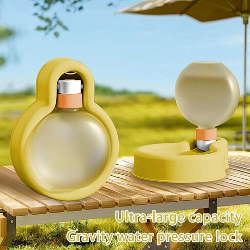 Portable Pet Travel Water Bottle with Collapsible Drinking Bowl, Leak-Proof & Lightweight Dispenser for Dogs & Cats, Ideal for Walking, Hiking & Outdoor Adventures in Saudi Arabia