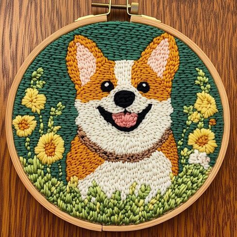DIY Punch Needle Kits for Beginners Cute Cartoon Highland Cow with Daisy Flower with Hoop Embroidery Punch Needle Starter Craft Set Easy for Adults and Children Festival Gift and Decoration 20x20cm-1 in Saudi Arabia