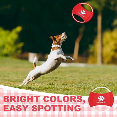 LED Light Flying Disc for Dogs, Waterproof Rechargeable Light up Flying Disc Flyer Toys, Glowing Flying Disc Dog Toy with 3 Light Modes, Training Throwing Playing for Physical(Red) in Saudi Arabia
