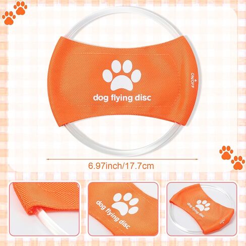 LED Light Flying Disc for Dogs, Waterproof Rechargeable Light up Flying Disc Flyer Toys, Glowing Flying Disc Dog Toy with 3 Light Modes, Training Throwing Playing for Physical(Red) in Saudi Arabia