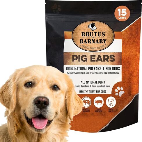 100% Natural Whole Pig Ear Dog Treat - 12 Pack Our Healthy Pig Ears Are Easy To Digest, Chemical & Hormone Free Thick Cut For Aggressive Chewers, Great Small Or Large Dogs in Kuwait