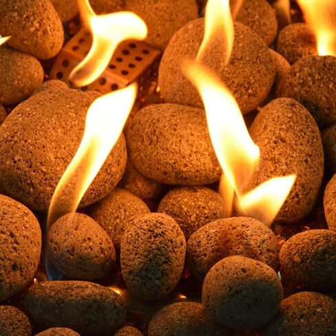 Stanbroil Tumbled Lava Rock Pebbles for Indoor or Outdoor Gas Fire Pits and Fireplaces - 10 pounds(1"-2") in Kuwait