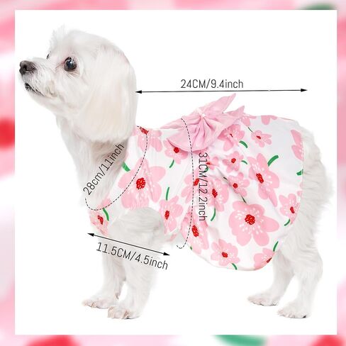 choyaxo Floral Dog Dress Cute Dog Skirt Pet Dress Summer Pet Clothes for Puppy Small Cats in Saudi Arabia