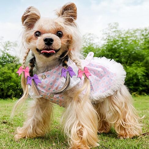 Puppy Dogs Hair Barrettes Bows with Rubber Bands,Hair Accessories Bow Pet Grooming Cute Pet Small Hair Bowkno in Saudi Arabia