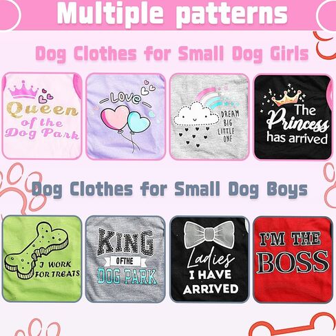 4 قطع ملابس الكلاب للكلاب الصغيرة بوي ملابس الجرو الصيفية ل chihuahua yorkie لينة لطيف نمط الكلب قميص الينابيع الحيوانات الأليفة CATING الوردي الورد Red Green XXS ~ M (xx-small in Kuwait