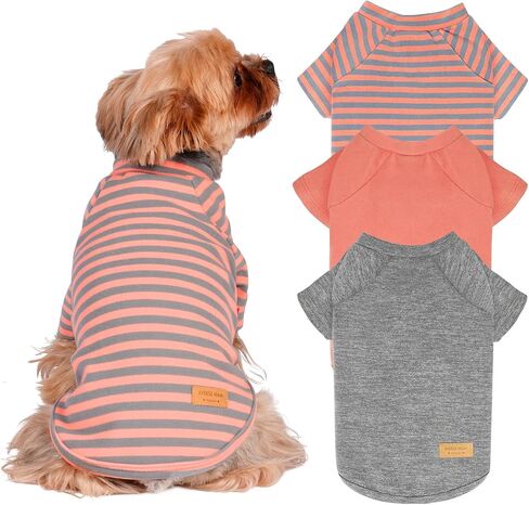 KYEESE 3Pack Dog Sweater Soft Cat Clothes Stretchy Cat Sweaters Pet Fleece Sweater with Sleeves Comfy Dogs Sweatshirt Pullover Pet Coat Lightweight Dog Sweaters for Small Dogs Male for Cold Weather in Saudi Arabia
