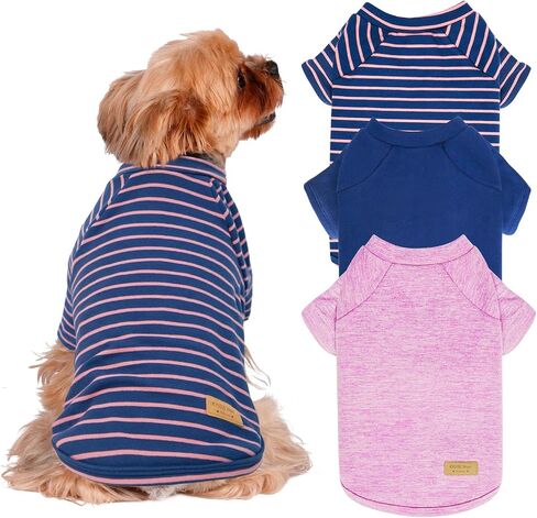 KYEESE 3Pack Dog Sweater Soft Cat Clothes Stretchy Cat Sweaters Pet Fleece Sweater with Sleeves Comfy Dogs Sweatshirt Pullover Pet Coat Lightweight Dog Sweaters for Small Dogs Male for Cold Weather in Saudi Arabia