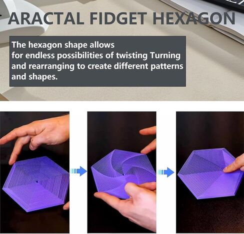 Fractal Fidget Hexagon,2024 New Hexagon Spiral Toy,3D Printing Hexagon Cube Fidget Gear Toy, Perfect for Stress and Anxiety Fidget Toy,for Sensory Needs and Autism Too (Colorful C) in Saudi Arabia