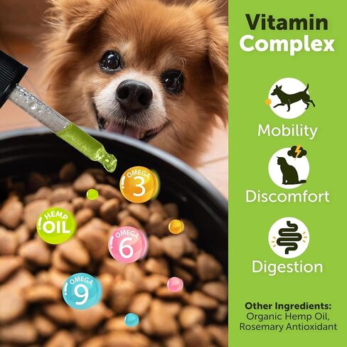 Hemp Oil for Dogs and Cats - Organic Hemp Oil Drops for Anxiety Relief, Stress,Pain, Calming, Sleep, Arthritis - Hip and Joint Support - Skin Health, Anti-Inflammatory - Omega 3-6-9 Pet Drops (2 Pack) in Saudi Arabia