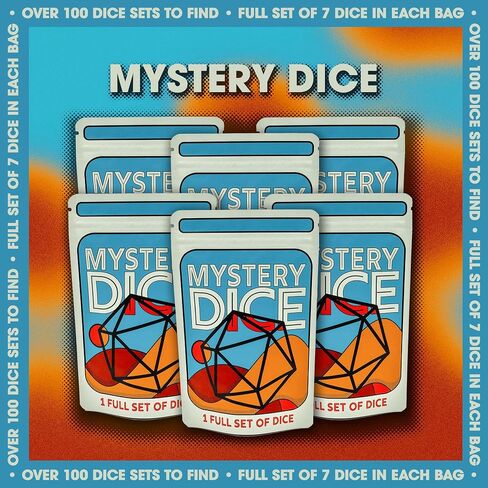 1985 Games Mystery Dice ، مجموعة من 7 زهر متعدد السطوح ، مجموعة واسعة من الأنماط ، النرد للألعاب ، مناسبة للعب الأدوار ، ألعاب الطاولة (حزمة الغموض 1) in Kuwait
