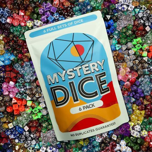1985 Games Mystery Dice ، مجموعة من 7 زهر متعدد السطوح ، مجموعة واسعة من الأنماط ، النرد للألعاب ، مناسبة للعب الأدوار ، ألعاب الطاولة (حزمة الغموض 1) in Kuwait