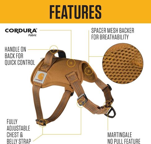 Carhartt Nylon Duck No Pull Dog Harness, Fully Adjustable Dog Harness with Quick Control Handle and Reflective Accents, Deep Wine, Large in Saudi Arabia