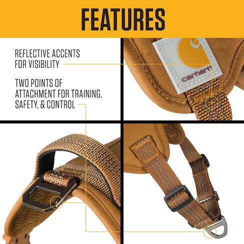 Carhartt Nylon Duck No Pull Dog Harness, Fully Adjustable Dog Harness with Quick Control Handle and Reflective Accents, Deep Wine, Large in Saudi Arabia