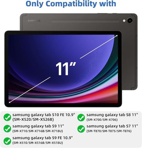 حافظة لوحة المفاتيح GOKOCO لجهاز Samsung Galaxy Tab S9 FE 5G 10.9 بوصة، S9/S8/S7 11 بوصة، حافظة وضع عمودي/أرضي قابلة للتعديل، لوحة مفاتيح بإضاءة خلفية متعددة اللمس مع حامل قلم S لجهاز Tab S9 FE/S9-أسود in Kuwait