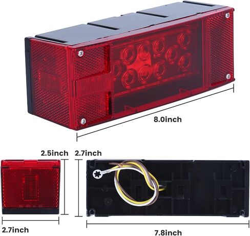ماكس هول مصابيح LED خلفية للمقطورة 70460 12 فولت (انعطاف/إيقاف/إشارة - يسار/يمين متوافقة مع وزارة النقل الأمريكية) in Saudi Arabia