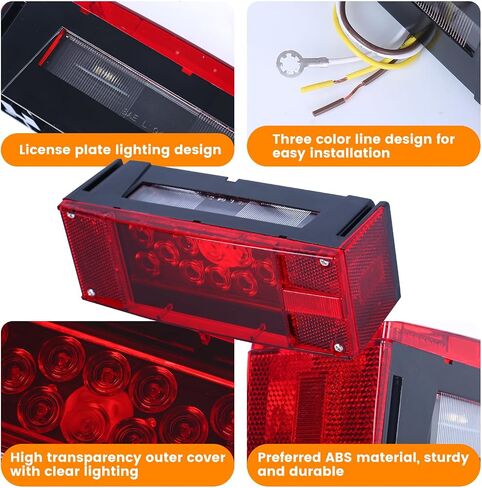ماكس هول مصابيح LED خلفية للمقطورة 70460 12 فولت (انعطاف/إيقاف/إشارة - يسار/يمين متوافقة مع وزارة النقل الأمريكية) in Saudi Arabia