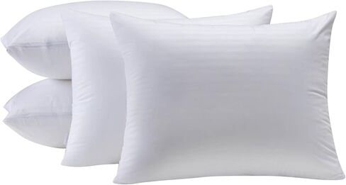 Kingnex 4 Pack Waterproof Feather Proof Pillow Protectors with Zipper on Long Side Standard Size Down Proof Striped Bed Pillow Cover in Kuwait