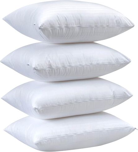 Kingnex 4 Pack Waterproof Feather Proof Pillow Protectors with Zipper on Long Side Standard Size Down Proof Striped Bed Pillow Cover in Kuwait