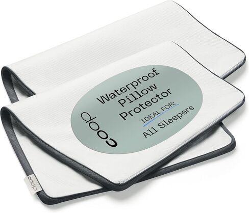 Coop Home Goods Protector Ultra-Tech Pillow Protector for Memory Foam Plows ، مقاوم للماء ، حزمة من أغطية وسادة بحجم كوين ، أغطية معتمدة من Oeko-Tex ، قابلة للتنفس ، قابلة للغسل في الآلة in Kuwait