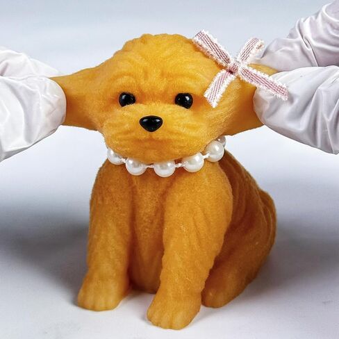 Taba Squishy Dog Toy, Taba Squishy Teddy Dog Toy, Cute Squishy Poodle,Realistic Puppy Toy, Silicone Mochi Fidget Pup, Stress Relief Gift for Adults & Kids (brown-s) in Saudi Arabia