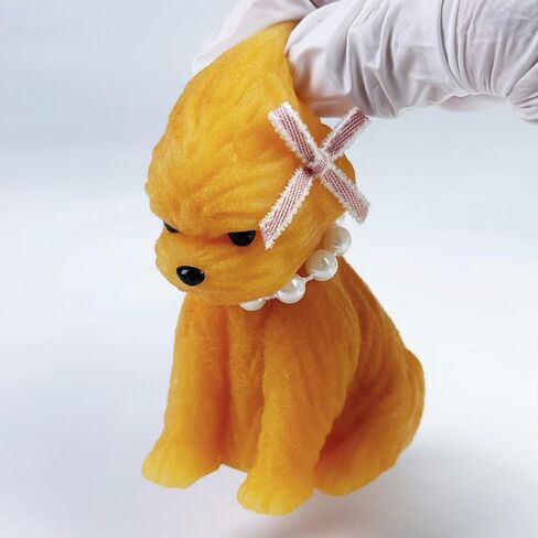 Taba Squishy Dog Toy, Taba Squishy Teddy Dog Toy, Cute Squishy Poodle,Realistic Puppy Toy, Silicone Mochi Fidget Pup, Stress Relief Gift for Adults & Kids (brown-s) in Saudi Arabia