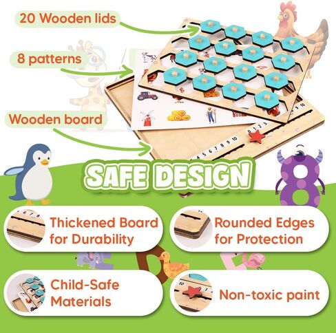 Memory Game Box, Wooden Matching Games for Toddlers 3-8, toddler travel toys, roadtrip essentials for kids, Airplane/Car/Camping Activity, Ideal Christmas, Birthday Gifts (Basic) in Saudi Arabia
