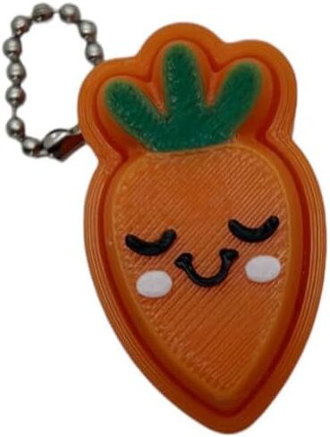Carrot Clickers Bag Charms with Cute Faces Sensory Figures Mechanical Key Keychain ADHD Stress Anxiety Relief (Sleepy) in Saudi Arabia