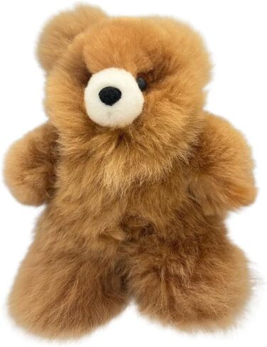 9.8"- Alpaca Fur Teddy Bear, Handmade Cute Stuffed Animal Toy for Kids, Soft Cuddly Stuffed Bear for Girls and Boys, Plush Teddy Gift for Kids and Adults, 7.08 Inch (White) in Kuwait