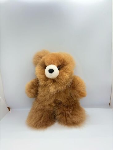 9.8"- Alpaca Fur Teddy Bear, Handmade Cute Stuffed Animal Toy for Kids, Soft Cuddly Stuffed Bear for Girls and Boys, Plush Teddy Gift for Kids and Adults, 7.08 Inch (White) in Kuwait