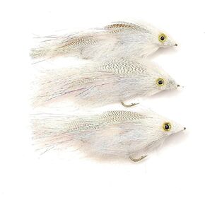 Set of 3 articulated streamers for fly fishing. bass, trout and all freshwater fish species 4'' long combination (many colors available) (White) in Kuwait