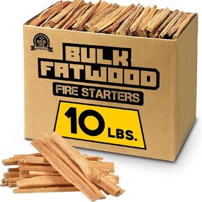 Eco-Stix Fatwood Fire Starter Kindling Firewood Sticks – 100% Organic – Firestarter for Wood Stoves, Fireplaces, Campfires, Bonfires, 25 Lbs