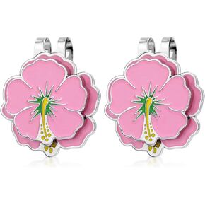 2pcs Magnetic Golf Ball Marker with Hat Clip, 1.38x1.18 Inch Magnet Flower Shape Golf Marker Hat Clip Tool Accessories for Bag Women Men Golfer Gift