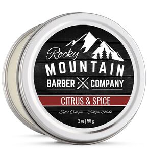 شركة Rocky Mountain Barber Company Solid Cologne للرجال - رائحة Riptide الساحلية - بحجم 2 أوقية - مصنوعة من زيت جوز الهند ، وزبدة الشيا - رائحة طويلة الأمد (Riptide الساحلية)