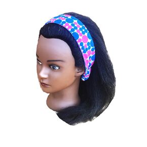Jack Jill Pink Blue Headband of Stretchy Cotton Material - 2in wide (JJ Letters) (1-JJ Polkadots)