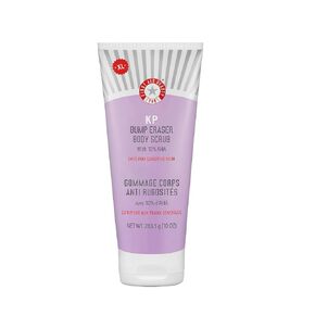 First Aid Beauty - KP Bump Eraser Body Scrub with 10% AHA, Keratosis Pilaris Skin Exfoliater with Glycolic and Lactic acids, Helps Reduce Chicken Skin Bumps, Safe for Sensitive Skin, 8 oz + Bonus, 2ct