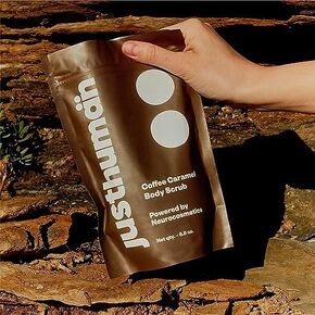 Justhuman Coffee Caramel Body Scrub | Deeply exfoliates, reduces cellulite | Tightens, tones & hydrates |Deep cleansing |Smells like a cafe| Only Natural coffee extracts & Olive oil | Pack of 1, 250g