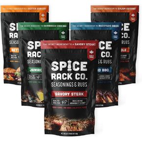 Spice Rack Co. BBQ Seasonings And Rubs - Smoking & Grilling Spices and Seasonings Sets, Grilling Accessories & Smoker Accessories, Birthday Gifts For Him, Mens Birthday Gifts For Men (5 Pack) in Saudi Arabia