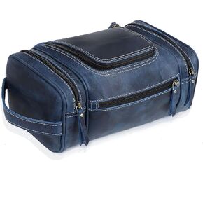 VC VINTAGE COUTURE Leather Toiletry Bag for Men Extra Large Leather Men's Toiletry Bag for Traveling Real Leather Dopp Kit for Men Leather Shaving Bag for Travel