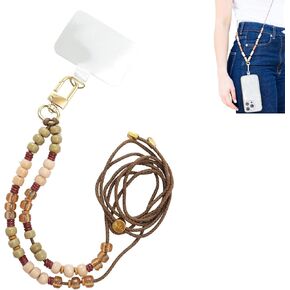 أحزمة الهاتف الخليوي - ملحق الموضة المصنوع يدويًا الحبل والمعصم لأجهزة iPhone و Android (Crossbody ، Amaretto)