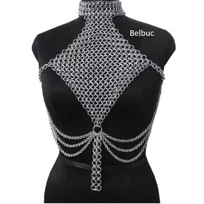 Tailmail Halter Top ، ألومنيوم سلسلة ملابسك الملابس الداخلية للنساء