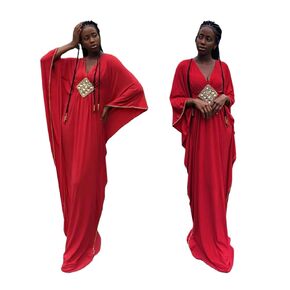 Beautiful Elegant Loose Kaftan dresses for women batwing caftans lounge dress plus curvy petite nightgowns formal casual cocktail evening wear classy wedding guest (red, One size fit from Small until XLarge size)