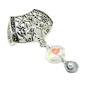 Crystal Scarf Pendant - Seashell Scarf Slide - Gift for Mom - Scarf Jewelry - Valentines Day Gifts for Women