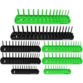 SWANLAKE Socket Organizer Set,6PCS SAE and Metric Socket Tray Set,1/4", 3/8", and 1/2" Drive Socket Holders Organizers for Toolbox