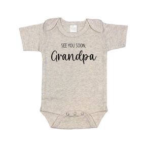 See You Soon Grandpa - Surprise Pregnancy Announcement Grandpa, Grandma, Grandparents, Family (White)