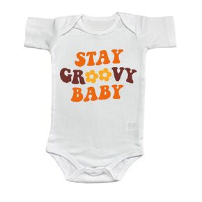 Infant Toddler Baby Boy Girl Summer Outfits Stay Child Flower Child/Stay Groovy Baby Bodysuit Romper T-Shirt Tops (Infant/0-6 Months, Stay Groovy Baby-Romper)