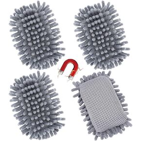 4 PCS Magnetic Microfiber Shag Dry Erase Whiteboard Eraser, Magnetic Washable Dry Erase Erasers White Board Chalk Board Eraser for Marker Chalk Home Classroom Office Supplies (Gray, Blue, Pink) in Kuwait