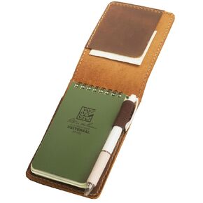 Genuine Leather Notebook Holder for 3" x 5" Top spiral Notebook, Leather Cover for Rite in the Rain Top Spiral Notebook 3" x 5"