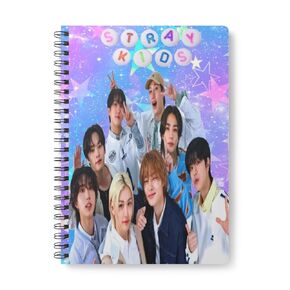 Kpop Stray Lined Notebook Spiral Bound 6x9, K-Pop Gifts For Teens, Cute School Supplies Aesthetic Writing Journal A5 Stationery Set For Women With Matching Bookmark & Pen (Stay)