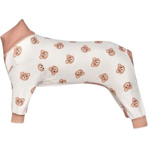 Spark Paws Dog Pajama ، ultra-soft و 4 اتجاهات ، و Suit-suit pj Onesie للسلالات الصغيرة والمتوسطة والكبيرة-القلوب-3XL